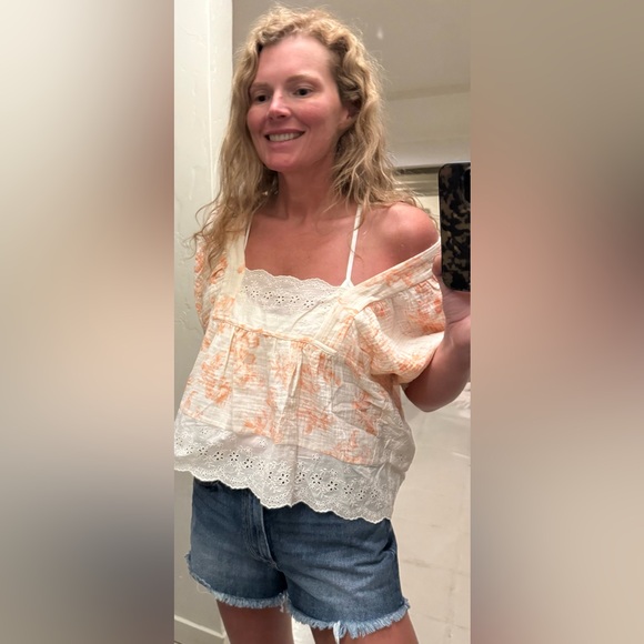 NWT Olivaceous Boho Floral Puff Sleeve Festival Top M - Picture 8 of 11